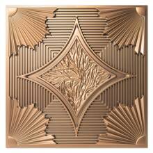 Art3d 12Pcs Drop In Ceiling Tiles 24x24 In Bronze,PVC 3D Wainscoting Panels Glue Up For For Home Decor,Living Room,Bedroom,TV Backdrop,Office,Waterproof,Class A Fire-Rated,Lightweight,48 Sq.Ft - 銅色 - 查看 5