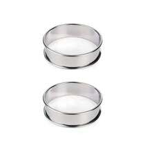2 件/6 件/12 件不锈钢英式松饼圈、圆形蛋糕饼干鸡蛋汉堡烘焙模具 - 銀色 - 查看 16