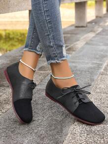Pantofi pentru bunica cu fund plat, pantofi casual cu vârf rotund, noi de primăvară/toamnă, pantofi casual cu vârf rotund, pantofi versatili de mărime mare, potriviti pentru mamă