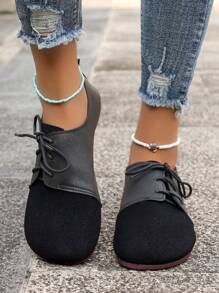 Pantofi pentru bunica cu fund plat, pantofi casual cu vârf rotund, noi de primăvară/toamnă, pantofi casual cu vârf rotund, pantofi versatili de mărime mare, potriviti pentru mamă