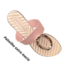 Women's Comfortable Flat Flip Flops By Beira Rio With Gold Detail - 駝色 - 查看 2