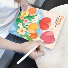 1PC iPad 9代10.2英寸炫彩花三折透明防摔保护壳7/8/10代2024新款MINI5 - 米色 - 查看 17