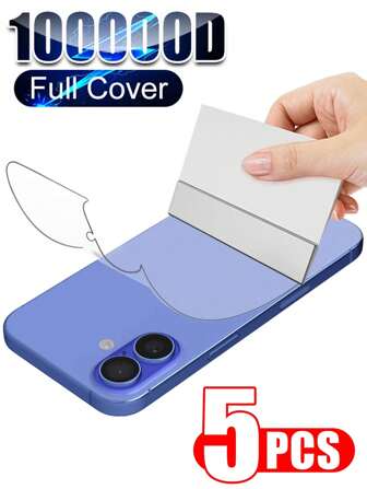5 Pcs Screen Protector Back Hydrogel Film Compatible With IPhone Phone Accessories