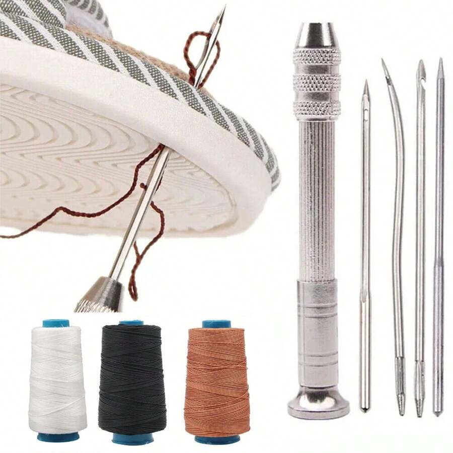58pcs HandHeld Sewing Awl Kit, Tools For Stitching And Punching On