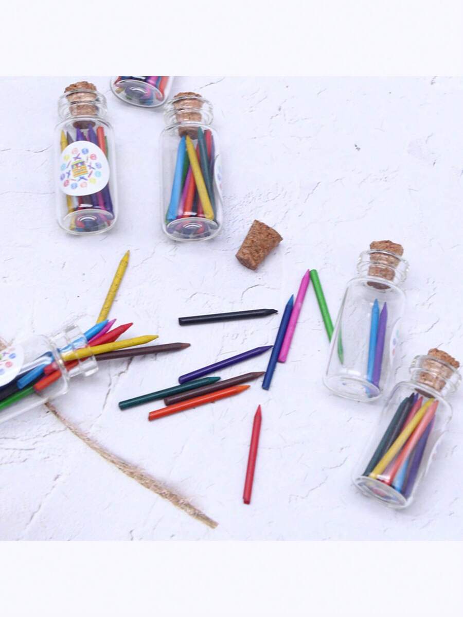 13PCS 1:12装饰屋迷你蜡笔12支/罐，手工仿真微型摆件装饰屋场景配件，创意场景模型装饰屋配件，装饰品 - 彩色 - 查看 1