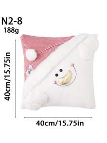 1 cái/2 cái Vỏ gối sáng tạo hoạt hình, có mũ ông già Noel màu hồng và họa tiết người tuyết, Vỏ gối trang trí Giáng sinh, Vỏ gối 3D dễ thương để trang trí nhà cửa, Trang trí phòng sofa Quà tặng tốt nhất - Nhiều màu - Xem 6