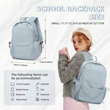 Travel Backpack Women's Casual High-Capacity Backpack Men's Business Notebook Backpack, 15.6-Inch Computer Work Backpack, Stylish Multi-Functional Multi-Layered Portable Cabin Bag 40 X 20 X 25, Outdoor Travel College Students Junior High School Students Schoolbag, Suitable For Work Trips To School Outdoor Trips Use Gifts For Boys And Girls - Baby Blue - View 2