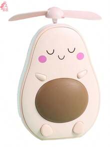 Handheld Avocado Portable Fan, LED Fan, Student Mini Fan, Creative Cartoon USB Charging, Triple Combination Of Mirror, Light And Fan.