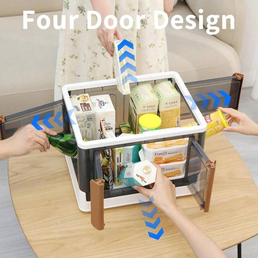 Storage Boxes With Lids, Plastic Storage Box With Lid, 45L Stackable