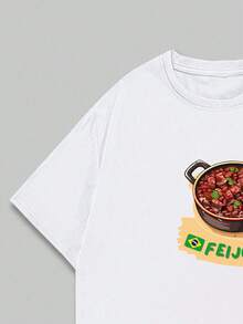 T-Shirt Shirt Design Feijoada Streetwear Cotton Men's Comfort Premium - 白色 - 查看 4