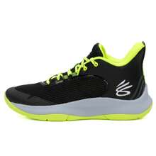 Under Armour 时尚潮流运动鞋，舒适透气健身跑步篮球运动鞋 - 黑色/綠色 - 查看 1
