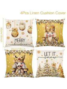 4 Vỏ gối vải lanh Giáng sinh, Vỏ gối họa tiết lính kẹp hạt dẻ hình cây thông Noel trang trí nhà cửa Quà tặng Giáng sinh năm mới 2024 Trang trí Giáng sinh 2025 - Nhiều màu - Xem 7