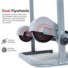 Foldable Manual Walking Treadmill, Non-Electric, Fixed Incline, Compact With Handle Bar, Digital Monitor, Non-Slip Surface - Sunny Health & Fitness SF-T1407M - 灰色 - 查看 6