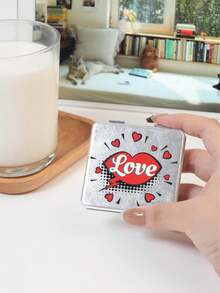 1 件经典 Y2K 系列便携式可折叠轻薄便捷优质不锈钢镀亮银纳米电镀边缘细节小巧化妆镜，适合所有场景和人群 - 彩色 - 查看 6