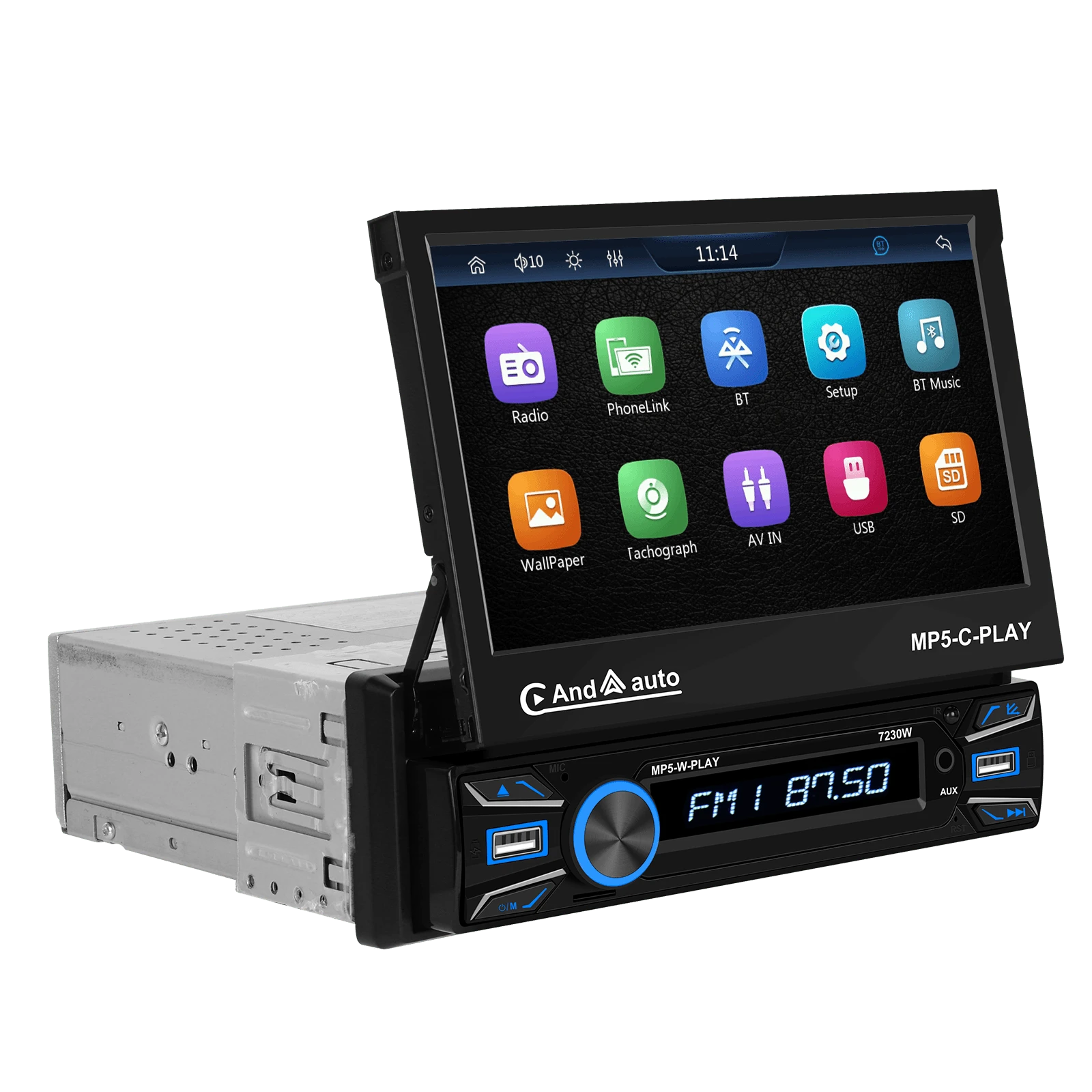 Single Din Touchscreen Car Stereo With Wirelesss Apple Carplay And