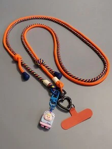 1 件可调节斜挎心形扣编织手机挂绳 | 极简 INS 风格的双结带 | 时尚颈肩带 - 愛心扣掛繩 - 查看 8