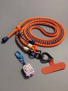 1 件可调节斜挎心形扣编织手机挂绳 | 极简 INS 风格的双结带 | 时尚颈肩带 - 愛心扣掛繩 - 查看 4