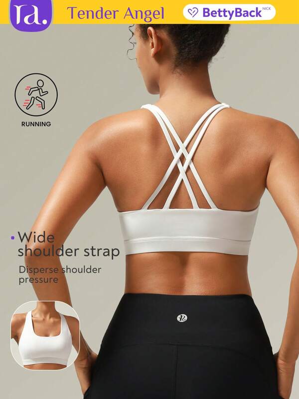 Tender Angel Summer Workout Women Sports Bra Yoga Bra High Support Adjustable Removable Pads Racerback Design