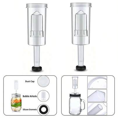 3-Piece One-Way Valve Equipment Water Seal Pipe Secondary Fermentation Homemade Wine Beer Kimchi One-Way Exhaust Valve