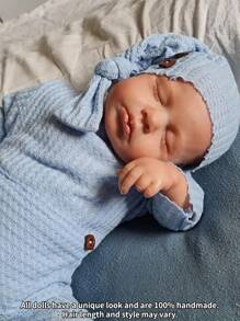 19 英寸栩栩如生的重生婴儿娃娃，布身露露，染发，触感柔软，新生儿熟睡，圣诞节/感恩节礼物 - Reborn Doll - 查看 4