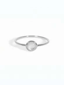 Einzigartige minimalistische 925er Sterling Silber Ringe mit eingelassenen weißen Steinen, wasserdicht, feiner Schmuck für Frauen für den täglichen Gebrauch