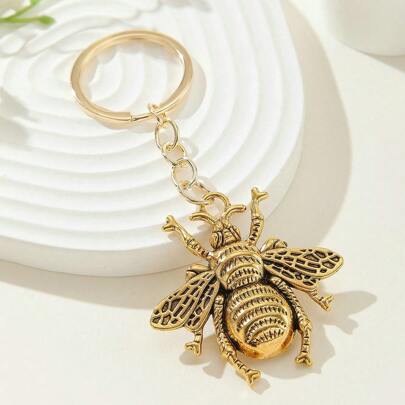1pc Realistic Bee Shaped Keychain, Daily Life Decoration For Phone, Car Keys, Bags, Party Favor Gifts Car Accessories Bag Charm School Cute Goth Y2k