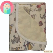 Double-Sided Blanket 90cm X 90cm Baby 100% Cotton Print - 馬戲團 - 查看 3