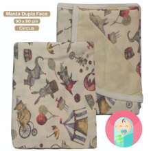 Double-Sided Blanket 90cm X 90cm Baby 100% Cotton Print - 馬戲團 - 查看 4