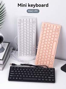 1个便携式有线USB外置静音薄膜键盘，78键