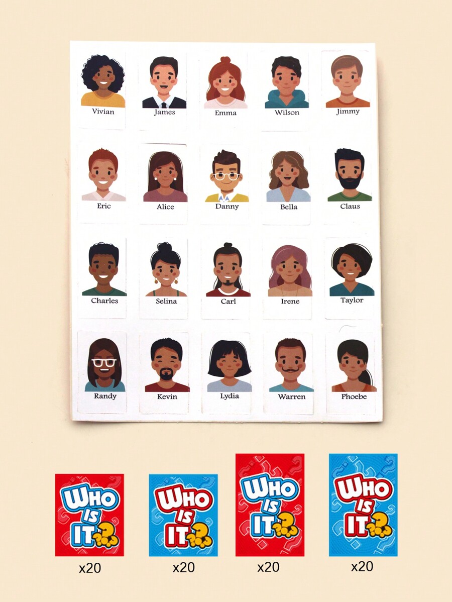 Who Is It Classic Board Games Interactive Memory Kids Funny Family