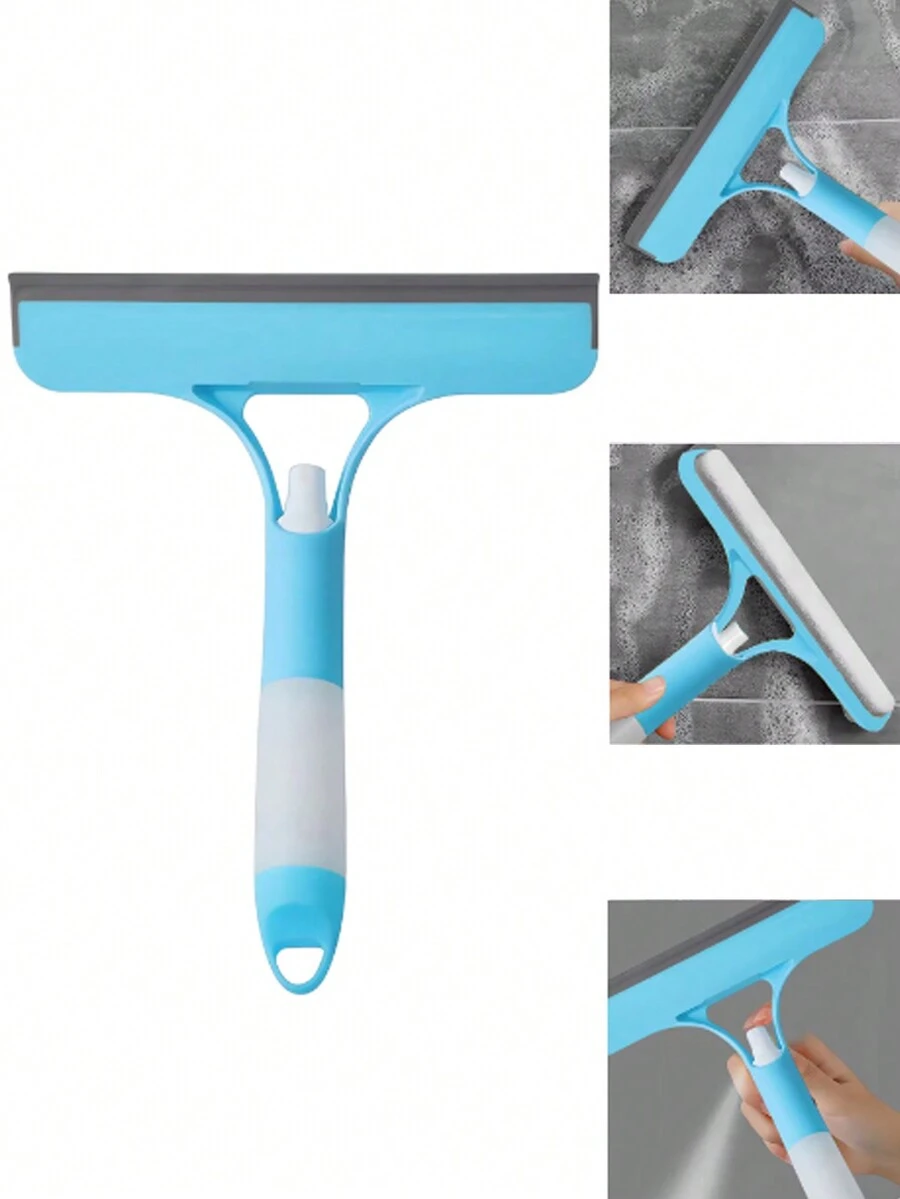 3 合 1 多功能玻璃刮水器，1 把家用窗户双面清洁刷，带喷雾瓶的玻璃刮水器，配有清洁刮刀，非常适合清洁镜子、窗户和汽车 - 包括浴室配件 - 彩色 - 查看 1