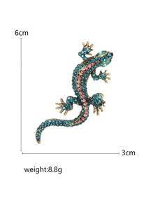 Emaille Strass Eidechsen Brosche für Frauen, Chamäleon Brosche, Gecko Brosche, Tier Pin, Party und Bankette Schmuckzubehör Geschenk - Eidechse-Chamäleon-Gecko - Übersicht 11