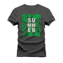 Comfortable Printed T-Shirt Sumer T-Shirt - 深灰色 - 查看 1