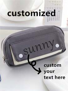 1pc Customizable Simple Pencil Case, Portable Large Capacity Student Stationery Box, Multi-Functional Pencil Pouch Back To School,Back To School,School Supplies - Multicolor - View 27