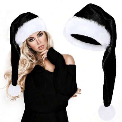1pc Special Santa Hat Santa Hat, Adult, Thickened Santa Hat Fabric Santa Hat, Father Christmas Hat Costume, Christmas Party Hat Men's And Women's Chri