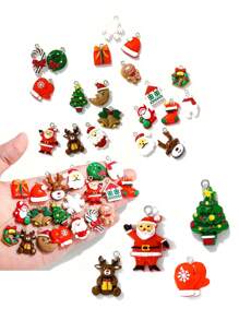 New Resin Mini Ornaments Christmas Santa Claus Christmas Tree Diy Accessories Can Be Used As Key Chain Props. - Multicolor - View 1