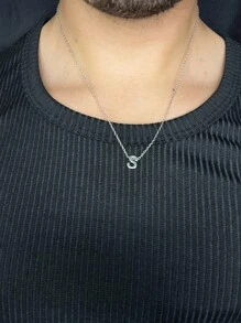 CHAIN AND PENDANT SET WITH YOUR INITIAL "S" IN SILVER AND WHITE GOLD - Bạc - Xem 2