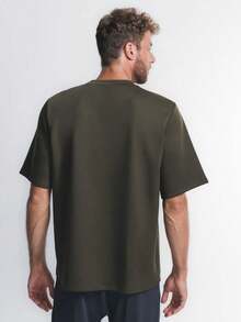 Men's Oversized Off White T-Shirt - 綠色 - View 1