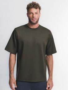 Men's Oversized Off White T-Shirt - 綠色 - View 2