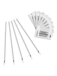 AVYRING 10 件装耳鼻穿刺针身体穿刺针纹身用品各种人体艺术穿刺针工具非酒精垫 - 彩色 - 查看 4