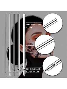 AVYRING 10 件装耳鼻穿刺针身体穿刺针纹身用品各种人体艺术穿刺针工具非酒精垫 - 彩色 - 查看 2