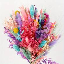 Ramo de 17,7 pulgadas/1 manojo de hierba pampa de estilo bohemio y colorida - Flores secas y artificiales, adecuado para decoración del hogar, baño, boda y diseño de mesas DIY, regalos de cumpleaños, graduación, decoración de otoño