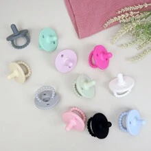1pc Silicone Baby Pacifier, Multi-Color Available, Suitable For Baby Gripping, Christmas Gift - Multicolor - View 2