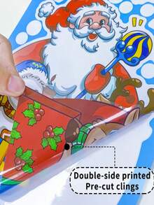 1 bộ (2 cái) - Hình dán tĩnh họa tiết xe tải tuần lộc ông già Noel sáng tạo, Hình dán trang trí cửa sổ tiệc Giáng sinh - Nhiều màu - Xem 4