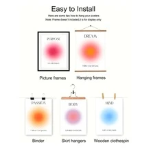 6 件/套无框时尚励志名言积极气氛精神颗粒渐变墙艺术，美学房间装饰，防水帆布墙艺术，艺术品墙画，可作为礼物，卧室，客厅，办公室，浴室，家庭和宿舍装饰