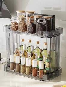 1个大容量厨房储物架，带滑动抽屉，可作为水槽下方的多功能收纳架，适用于存放烘焙用具、香料、油、咖啡、蔬菜、餐具、锅铲、水果、谷物、零食、牛奶、化妆品、纸巾和杯子。 - 彩色 - 查看 10