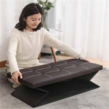 Large Seater Folding Storage Ottoman Pouffe Bench Seat Blanket Toy Chest Box UK - Black - View 7
