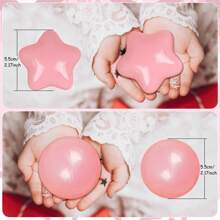100pcs Ball Pit Balls For Toddlers, Mixed With Star Balls, 2.15 Inch/5.5cm,Soft And Crush Proof Plastic Toy Balls For Ball Pit, Children's Pool Water Toys, Baby Playpen Accessories, Ball For Toddlers, Party Toy Balls, Water Toy Balls, Gifts