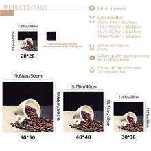 4pcs/Set Kitchen Wall Art Coffee Beans Coffee Cup Canvas Print Wall Art Decor - 4 Modern Artwork Paintings Contemporary Dining Room Home Decor, Unframed Posters,Wall Art,Room Decoration Stuff Gifts Birthday Graduation - Multicolor - View 4