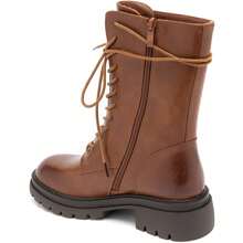 Giày bốt cao cổ buộc dây màu Camel dành cho nữ – Thoải mái và mạnh mẽ - Lạc đà - Xem 5